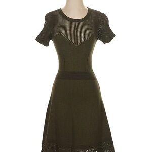 Chic Olive Knit Mini Dress
